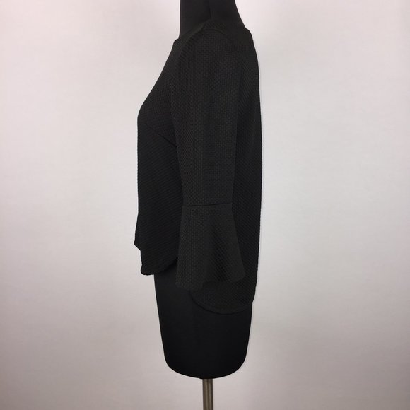 Zara W&B S Textured Blouse Top 3/4 Bell Sleeves - Picture 6 of 10